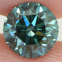 Loose Green Diamond Round Shape Enhanced VS1 Certified 6.32X6.23 MM 1.08 Carat - £1,032.15 GBP