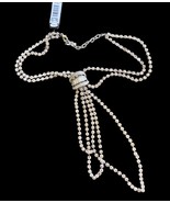 Beautiful CACHE Statement Necklace Rhinestones Elegant Lariat Knot NWT Gift - $645.87 MXN