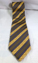 Peacock Handmade Silk Tie With Gold &amp; Blue Stripes - $9.49