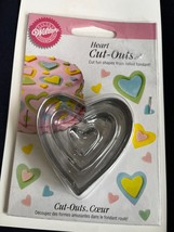 2004 Wilton Fondant Heart Cut-Outs Set of 3 New on Card NOS - $11.88