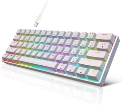 60% Mechanical Gaming Keyboard - 61 Keys Gateron Red Switch Quiet Office... - $96.02