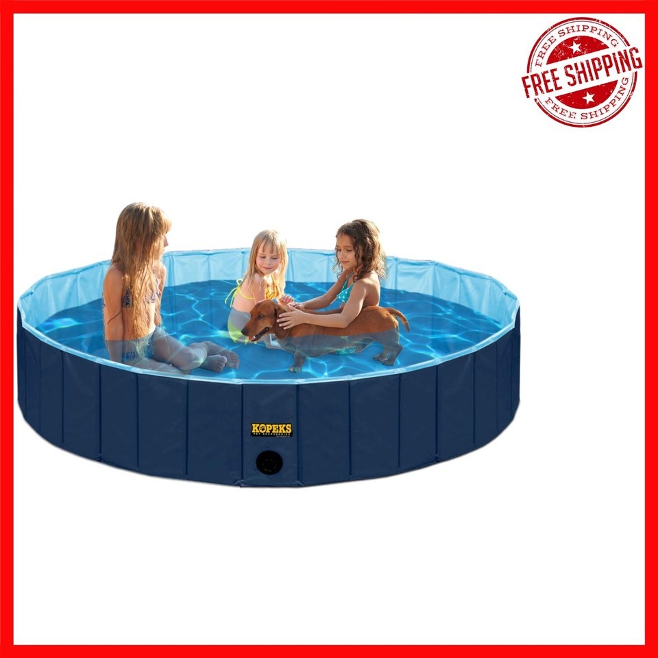 Portable Outdoor Pet Pool - XL 63&quot; Foldable Bathing Tub for Dogs &amp; Toddlers - $53.45