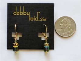 Dabby Reid Heidi Earrings Olivine Swarovski Crystal 24k Gold-Plated HDE6190G - £12.55 GBP