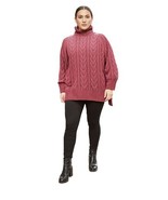 Women Sweater St. John&#39;s Bay Plus Turtleneck Long Sleeve Cable Knit Pull... - $414.68 MXN