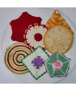 Vintage Pot Holder LOT of 7 Hand Crochet Hot Pads Kitchen Cooking - $319.86 MXN