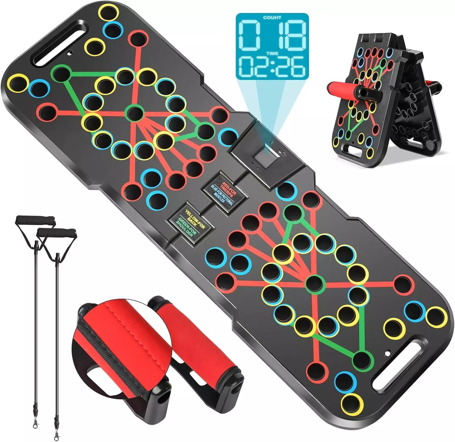 Tabla de flexiones, barra de flexiones plegable multifunción portátil 32... - $49.99