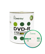 100 Pack Smartbuy 16X DVD-R 4.7GB 120Min Logo Top Blank Media Recordable... - £18.18 GBP