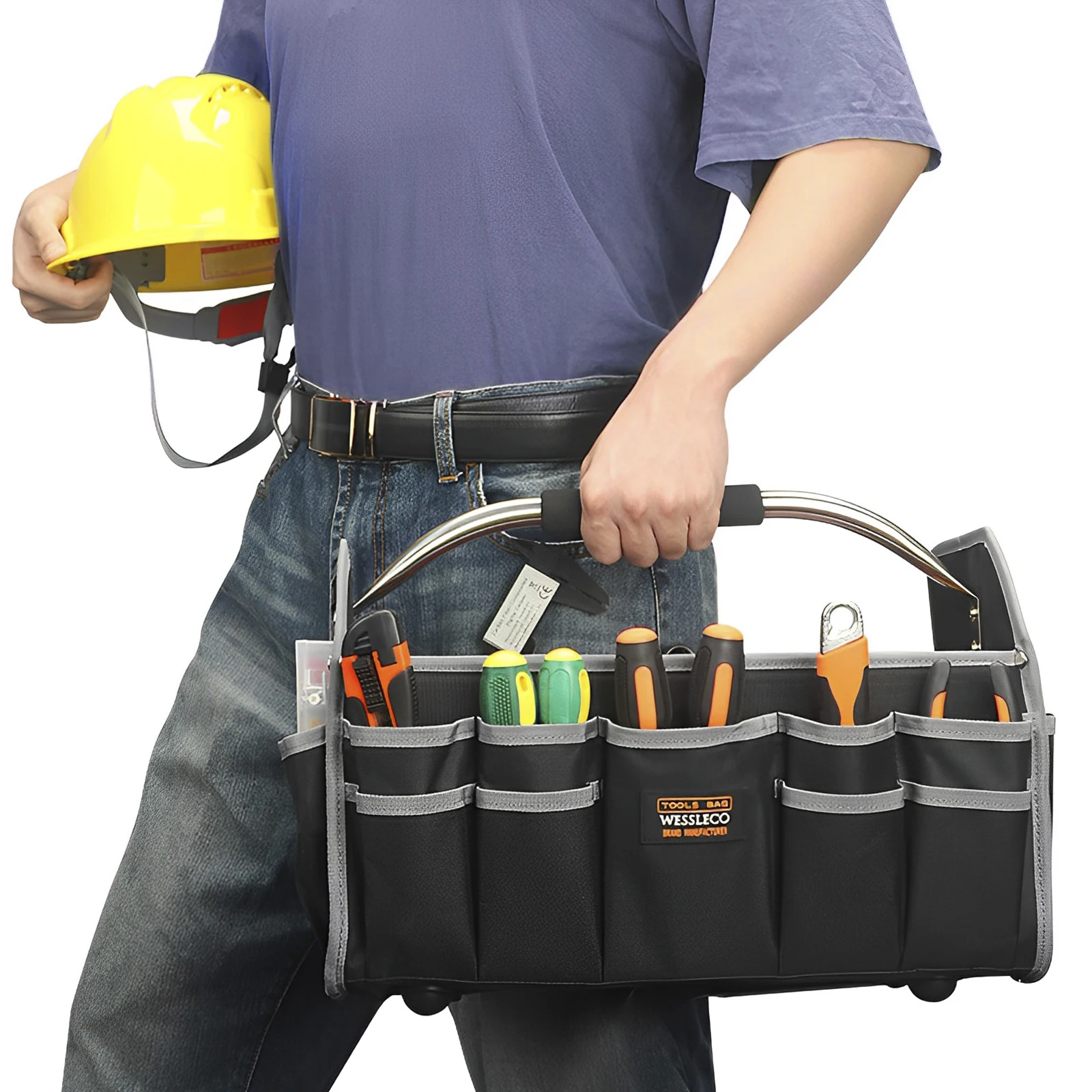 Open Top Tool Tote Bag Foldable Electrical Tool Bag Water-Resistant Tool Carrier - $113.35