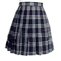 Women`s School Uniform High Waist Pleated Skirts Navy costumes(2XL,Blue white ) - £19.70 GBP