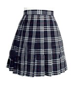 Women`s School Uniform High Waist Pleated Skirts Navy costumes(2XL,Blue ... - £19.54 GBP