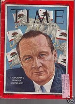 Time Magazine California&#39;s Senator Knowland 1957 - £15.64 GBP