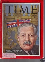 Time Magazine Britns Prime Minstr Harold Macmillan 1957 - £15.50 GBP