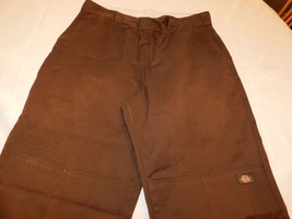 Unbranded Men&#39;s Pants Slacks Zipper Fly Flat Front W 36 L 32 Brown EUC P... - $20.58