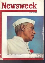 Newsweek: Nehru: Korean Peacemaker June 22, 1953 - $19.78