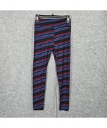 LuLaRoe Womans Leggings OS One Size 2-10 Black Red Blue Stripes Activewe... - $9.04