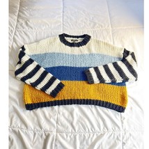 Miroh Colorblock Knit Sweater Medium Blue Yellow Striped - €15,30 EUR Miroh Colorblock Knit Sweater Medium Blue Yellow Striped - €15,30 EUR
