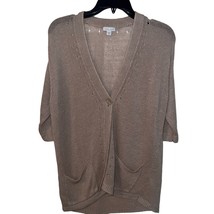 J. Jill Love Linen 100% Linen Short Sleeve Knit Cardigan Laggen Look Womens XS - $19.33