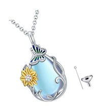 Teardrop Moonstone Urn Necklace for Ashes Sterling - £141.60 GBP