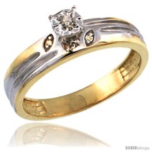 Size 7.5 - Gold Plated Sterling Silver Diamond Engagement Ring 5/32 in wide  - £62.62 GBP