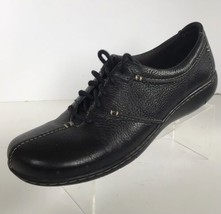 CLARKS Bendables Women&#39;s Black Leather Lace Up Flats 80646, Black (Size 7.5 M) - £15.91 GBP