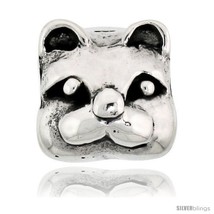 Sterling Silver Cat Face Bead Charm for most Charm Bracelets -Style  - £42.77 GBP