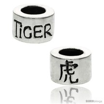 Sterling Silver Chinese Zodiac Year of The Tiger Bead Charm for most Charm  - £16.97 GBP