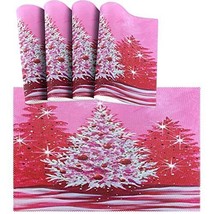 Vintage Pink Christmas Tree Placemat Table Mat Desktop Decoration Placemats S Ho - $69.22