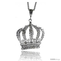Sterling Silver Crown Pendant, 2 1/2in  (63 mm)  - £166.36 GBP