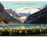 Poppy Flwoers At Lake Louise Alberta Canada UNP Linen Postcard B19 - $2.92