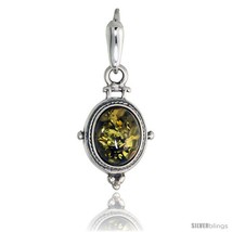 Sterling Silver Amber Stone Russian Baltic Amber Pendant -Style  - £140.66 GBP