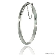 Sterling Silver Bangle Bracelet High Polished Thin 3/16 in  - £37.67 GBP