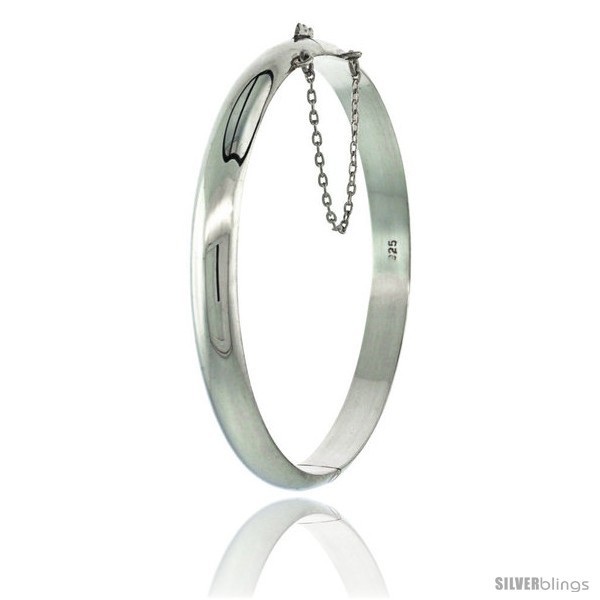 Primary image for Sterling Silver Bangle Bracelet High Polished 1/4 in 