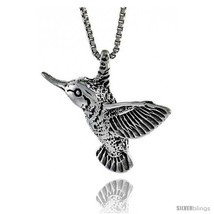 Sterling Silver Hummingbird Pendant, 3/4 in. (20 mm)  - £16.06 GBP