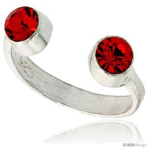 Ruby-colored Crystals (July Birthstone) Adjustable (Size 2 to 4) Toe Ring /  - $12.73