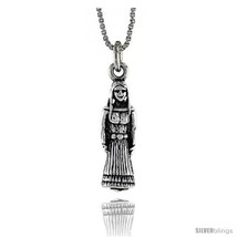 Sterling Silver Native American Woman Pendant, 1 in. (25 mm)  - £27.83 GBP