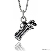 Sterling Silver Golf Bag with Clubs Pendant, in. ( mm)  - £16.73 GBP