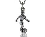 Sterling silver soccer player pendant 7 8 in 22 mm long  thumb155 crop