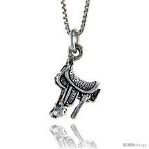 Sterling Silver Saddle Pendant, 5/8 in. (16 mm)  - £16.55 GBP