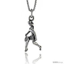 Sterling Silver Woman Tennis Player Pendant, 15/16 in. (24 mm)  - £15.38 GBP