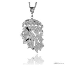 Sterling Silver Jesus Face Pendant, 3 1/4in  (85 mm)  - £242.34 GBP