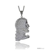 Sterling Silver Jesus Face Pendant, 3 1/8in  (83 mm)  - £201.18 GBP