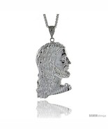 Sterling Silver Jesus Face Pendant, 3 1/8in  (83 mm)  - $256.37