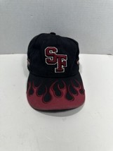 San Francisco Lanza USA Made  Flames Adjustable Hat Cap Black with Burgu... - $16.65