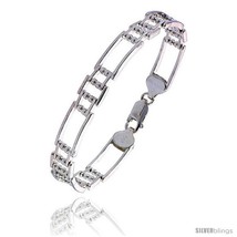 Length 7 - Sterling Silver Italian Binario ( BAR ) Bracelet 7in  and 8in  -Style - £46.24 GBP