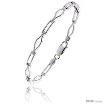 Length 7 - Sterling Silver Italian Binario ( BAR ) Bracelet 7in  and 8in  -Style - £30.66 GBP