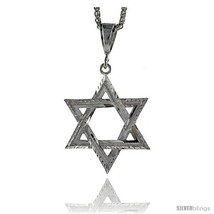 Sterling Silver Star of David Pendant, 2 3/16in  (55 mm)  - £76.25 GBP