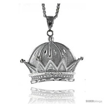 Sterling Silver Crown Pendant, 2 1/8in  (54 mm)  - £180.59 GBP