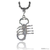 Sterling Silver Scorpio Pendant, 2 1/8in  (54 mm)  - £108.23 GBP