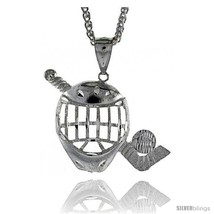 Sterling Silver Hockey Pendant, 1 1/2in  (38 mm)  - £46.35 GBP