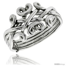 Size 11 - Sterling Silver 4-Piece Celtic Loop Design Puzzle Ring Band, 1/2 in.  - $65.94